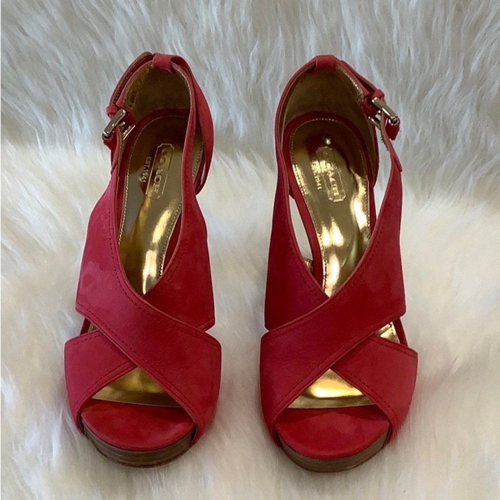 NWB 👠Coach Adelle Blossom Nubuck Suede Leather - Picture 3 of 13